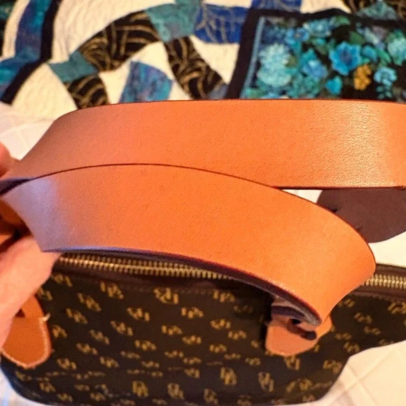 Dooney & Bourke Black and Tan Monogram Satchel - Picture 3 of 4